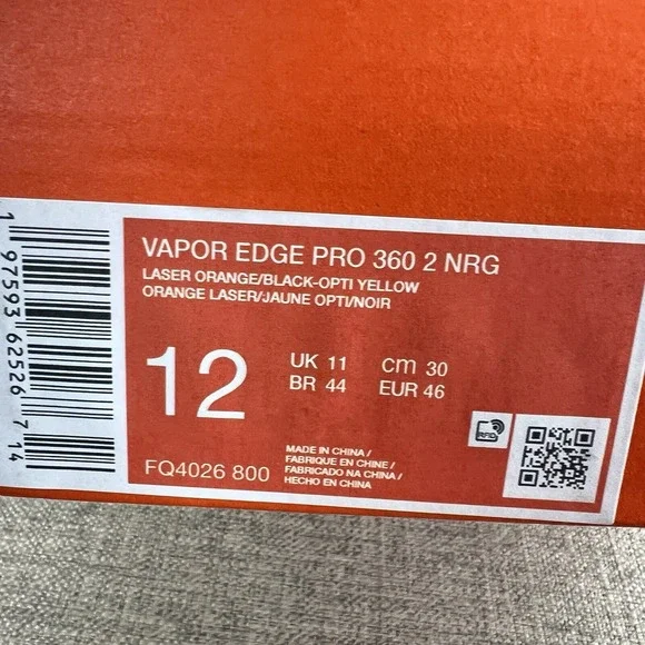 Nike Vapor Edge PRO 360 2 NRG Football Cleats Orange FQ4026-800 Mens Size 12